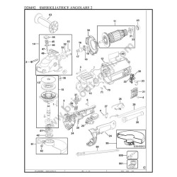 DEWALT Ricambi per Smerigliatrice D28492 Tipo 2 Esploso Ricambi