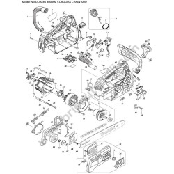 Makita Cordless Chainsaw UC003G Parts Diagram