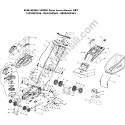 RYOBI RLM16E36H Rasaerba Esploso Ricambi