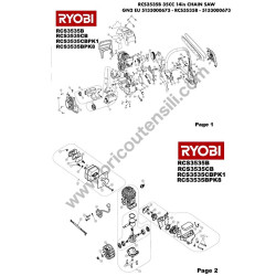 RYOBI RCS3535B Petrol Chainsaw Parts Diagram