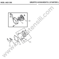 Ama Spare Parts Diagram for Brushcutter AG3 350 - 1