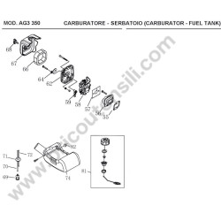 Ama Spare Parts Diagram for Brushcutter AG3 350 - 2