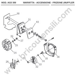 Ama Spare Parts Diagram for Brushcutter AG3 350 - 3
