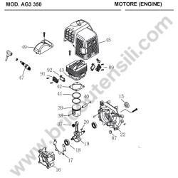 Ama Spare Parts Diagram for Brushcutter AG3 350 - 4