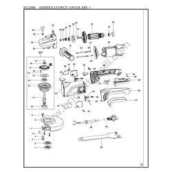 Black&Decker Esploso Ricambi per Smerigliatrice KG2000 Tipo 1