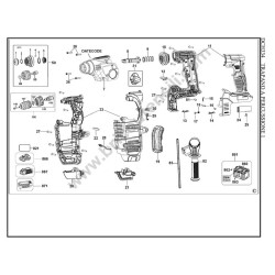 DeWalt DCH334-GB Type 1 Rotary Hammer Parts Diagram