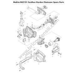 Makita Cordless Chain Saw BUC121 Parts Diagram