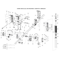 Milwaukee K2500H Demolition Hammer Parts Diagram