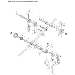 Makita Trapano HP2030 Esploso Ricambi