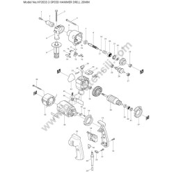 Makita Trapano HP2033 Esploso Ricambi