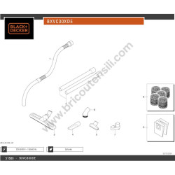 Black&Decker Vacuum Cleaner BXVC30XDE Parts Diagram - 1