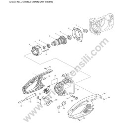 Makita Chainsaw UC3030A Parts Diagram