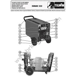 Telwin Spare Parts diagram for Electrode Welding Eurarc 322 230-400V