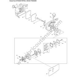 Makita Trimmer EH7500W Parts Diagram - 2