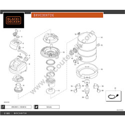 Black&Decker Vacuum Cleaner BXVC30XTDE Parts Diagram