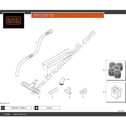 Black&Decker Vacuum Cleaner BXVC30XTDE Parts Diagram - 1