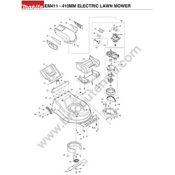 Makita Rasaerba Elettrico EM411 Esploso Ricambi - 1