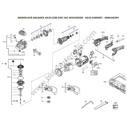 Milwaukee AG22-230E Esploso Ricambi