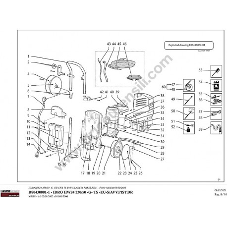 Lavor Pressure Washer HW24 230/50 -G Parts Diagram