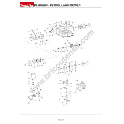 Makita Lawn Mower PLM4628N Parts Diagram