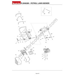 Makita Lawn Mower PLM4628N Parts Diagram - 1