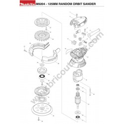 Makita Levigatrice M9204 Esploso Ricambi