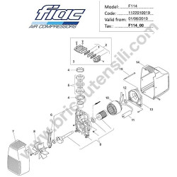 FIAC Silencied Air Compressor AIRBAG HP1/1,5 Spare Parts
