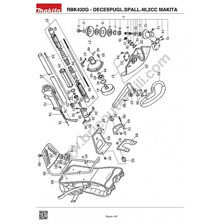 Makita Bruschcutter RBK420G Parts Diagram