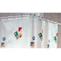 Angular shower curtain frame