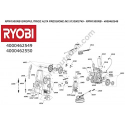 RYOBI RPW150XRB Pressure Washer Parts Drawing