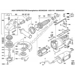 Milwaukee AG8-115 PROTECTOR Esploso Ricambi