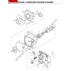 Makita Vacuum Cleaner DVC350 Parts Drawing