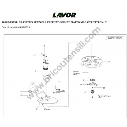 Lavor Floor Scrubber Drier L5 50B CBT Parts Drawing - 14