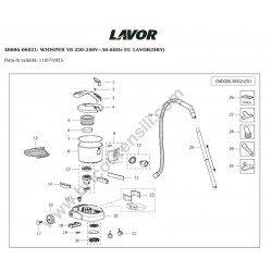 Lavor Aspirapolvere WHISPER V8 Esploso Ricambi