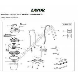 Lavor Vacum Cleaner WINDY 165PF WET&DRY Parts Drawing