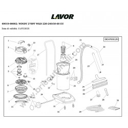 Lavor Vacum Cleaner WINDY 278PF W&D Parts Drawing