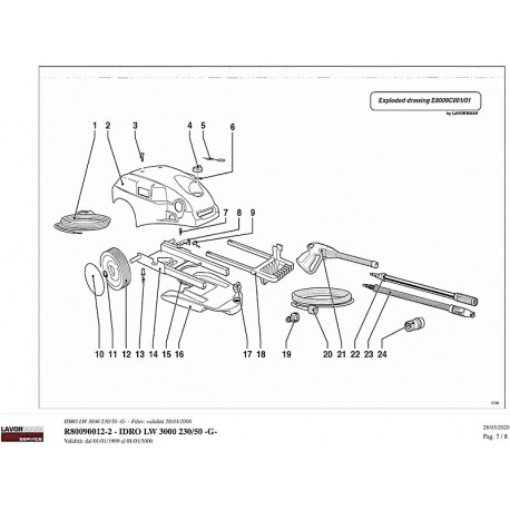Lavor Pressure Cleaner LW 3000 Parts Drawing