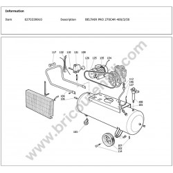CECCATO BELTAIR PRO 270C4R 400 Compressor Parts Drawing
