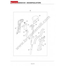 Makita Brusch Cutter EM4351UH Parts Drawing - 1