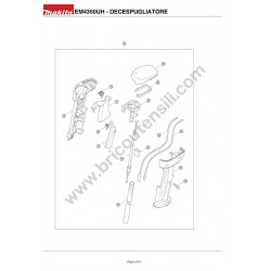 Makita Brusch Cutter EM4350UH Parts Drawing - 1