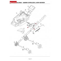 Makita Rasaerba a Batteria DLM382 Esploso Ricambi - 2