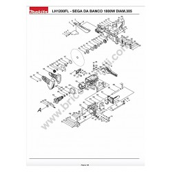 Makita Spare Parts Drawing for Table Saw LH1200FL