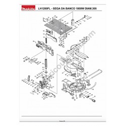 Makita Spare Parts Drawing for Table Saw LH1200FL - 1