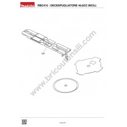 Makita Brusch Cutter RBC415 Parts Drawing - 3