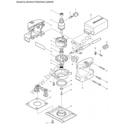 Makita Sander BO4554 Parts Drawing