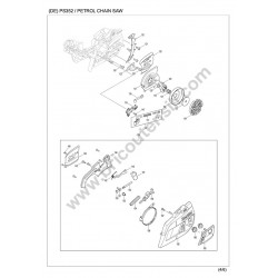 Dolmar Chain Saw PS352 Parts Drawing - 3