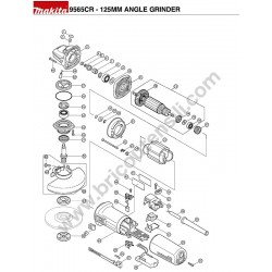 Makita Smerigliatrice 9565CR Esploso Ricambi