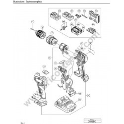 HIKOKI Cordless Drill DS18DD Parts Drawing