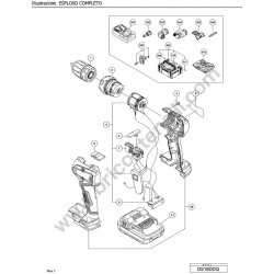 HIKOKI Avvitatore DS18DDQ Esploso Ricambi
