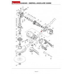 Makita Smerigliatrice GA9030S Esploso Ricambi